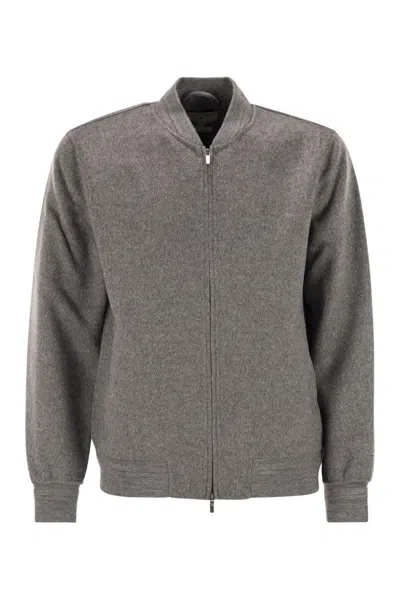 Mc2 Saint Barth Camden Raw-cut Bomber Jacket In Gray