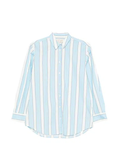 Mc2 Saint Barth Sky Blue Relaxed Stripes Shirt