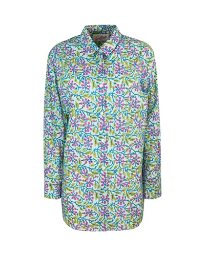 Mc2 Saint Barth Camicia Brigitte Con Stampa Fiori In Blue