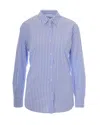 Mc2 Saint Barth Mini Brigitte Special Edition Cotton Poplin Shirt In Blue
