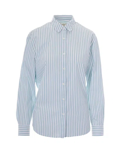 Mc2 Saint Barth Brigitte Tennis Lover Snoopy Striped Shirt In Blue