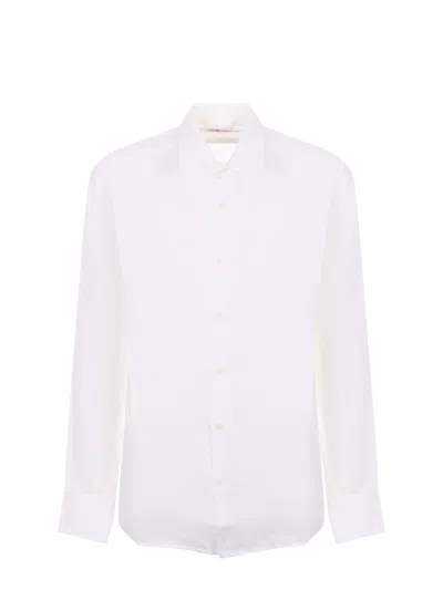 Mc2 Saint Barth Man White Linen Shirt Pamplona
