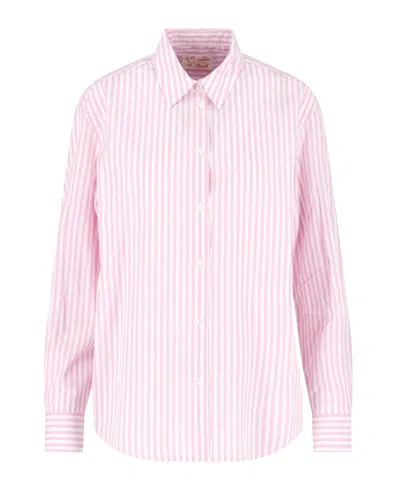 Mc2 Saint Barth Camicia Meredith Pink Stripes In Multi