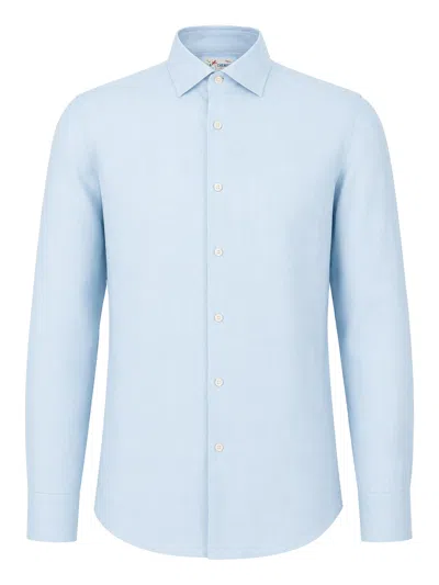 Mc2 Saint Barth Pamplona Linen Casual Shirt In Blue