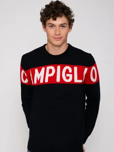 Mc2 Saint Barth Campiglio Blended Cashmere Mans Sweater In Blue