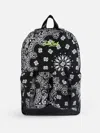 Mc2 Saint Barth Canvas Backpack Cody With Black Bandanna Print In Black