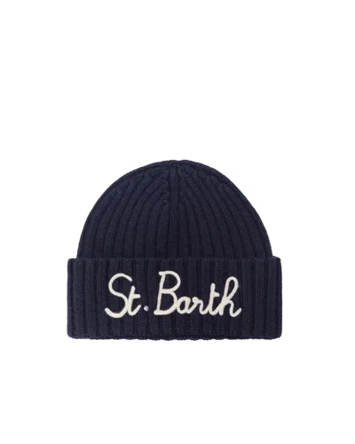 Mc2 Saint Barth Cappello Wengen A Coste Blu In Blue