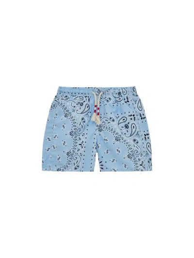 Mc2 Saint Barth Kids' Caprese Jr Beach Shorts In Blue