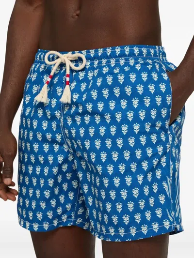 Mc2 Saint Barth Caprese Printed Swim Shorts In Blue