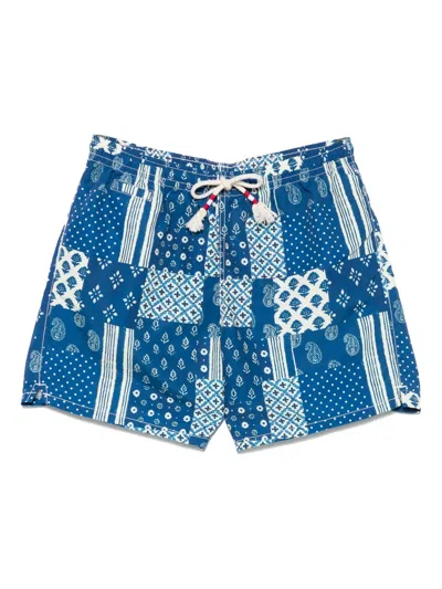 Mc2 Saint Barth Costume Caprese Patchwork Blu In 00071h