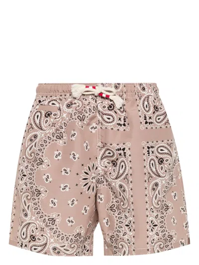 Mc2 Saint Barth Caprese Swim Shorts In Brown