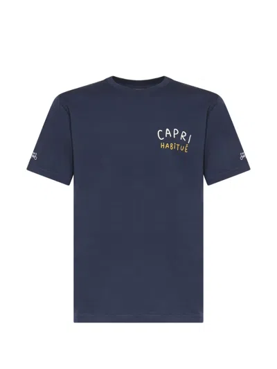 Mc2 Saint Barth Capri Embroidered T-shirt In Blue