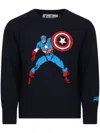 Mc2 Saint Barth Blue Sweater For Boy With Captain America In Blue