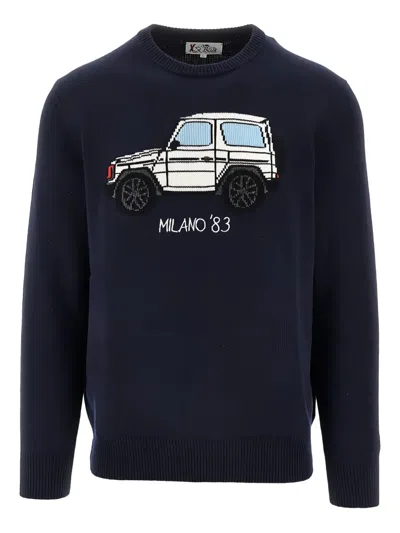 Mc2 Saint Barth Car-embellishment Sweater In Blue