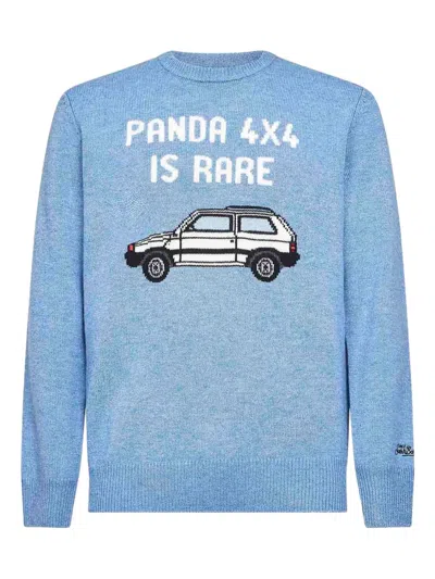Mc2 Saint Barth Car-motif Crew-neck Sweater In Blue