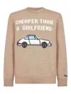 Mc2 Saint Barth Beige Heron Embroidered Sweater In Neutral