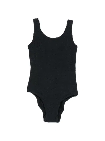 Mc2 Saint Barth Kids' Cara Textured Swimsuit In Black