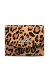 Mc2 Saint Barth Leopard Plaque Wallet In Brown