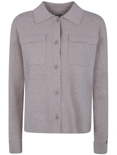 Mc2 Saint Barth Cardigan Wool "maricette" In Brown
