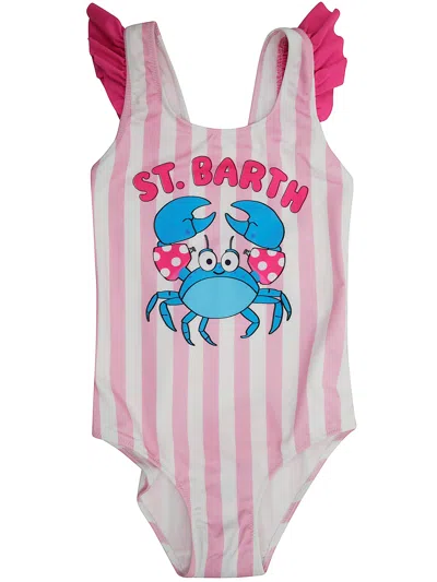 Mc2 Saint Barth Carol One Piece With Rouches By  K In Pink