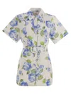 Mc2 Saint Barth Carola - Linen Playsuit With Print In White