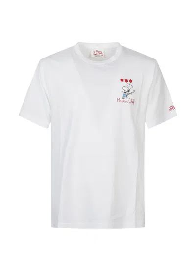 Mc2 Saint Barth Cartoon Embroidered T-shirt In White