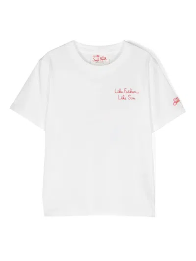 Mc2 Saint Barth Kids' Cartoon-print Cotton T-shirt In 白色