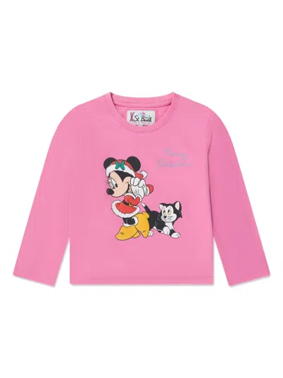 Mc2 Saint Barth Kids' Cartoon-print Cotton T-shirt In Pink