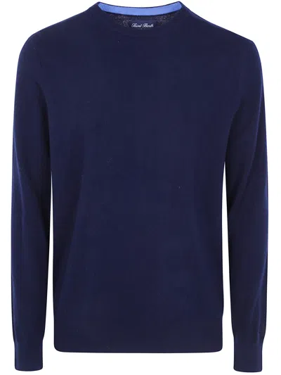 Mc2 Saint Barth Cashmere Round Neck Sweater In Blue