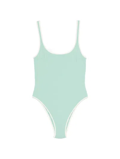 Mc2 Saint Barth Cassandra Contrast-trim Swimsuit In Green