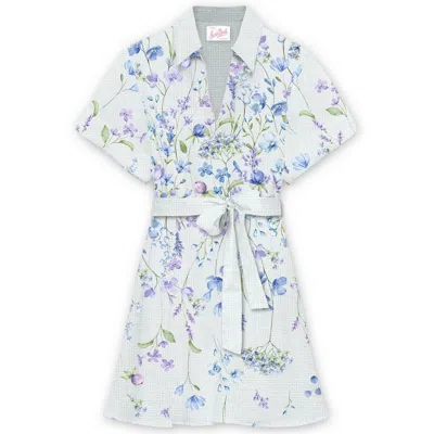 Mc2 Saint Barth Casual Woman Clothes  - Joseline Linen Flower Blue 01 - N.d.