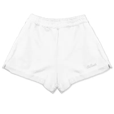 Mc2 Saint Barth Kids' Cate Cotton Shorts White With St. Barth Embroidery