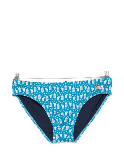 Mc2 Saint Barth Cayo Gin-print Swimming Trunks In Blue