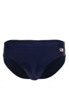 Mc2 Saint Barth Cayo Logo-patch Swimming Trunks In Blue
