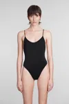 Mc2 Saint Barth Cecille Crystal-embellished Swimsuit In Black