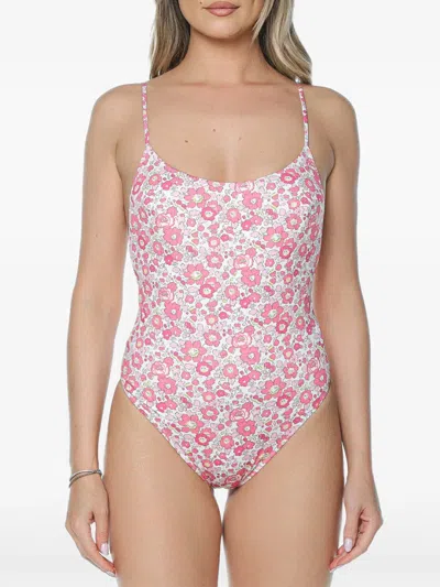 Mc2 Saint Barth Cecille Floral-print Swimsuit In Pink