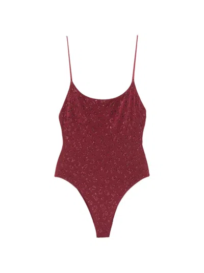 Mc2 Saint Barth Cecille Glitter-leopard Swimsuit In Multi