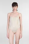 Mc2 Saint Barth Cecille P Beachwear In Taupe Polyamide In Neutral