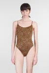 Mc2 Saint Barth Leopard Print One-piece Swimsuit With Adjustable Straps