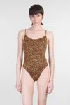 Mc2 Saint Barth Leopard Print One-piece Swimsuit With Adjustable Straps