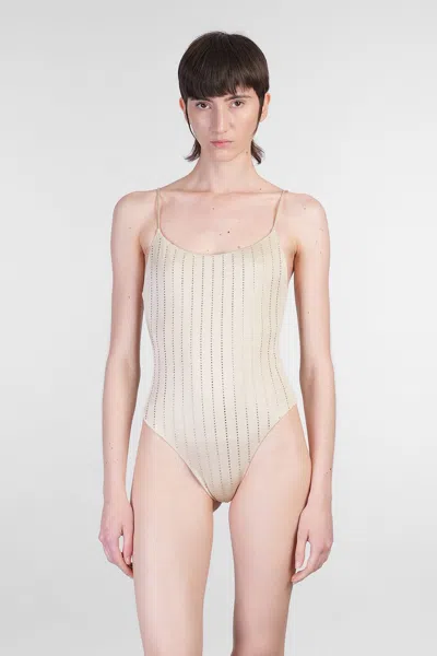 Mc2 Saint Barth Cecille P Beachwear In Taupe Polyamide In Neutral