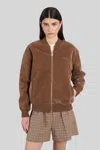 Mc2 Saint Barth Celia Cordue Bomber Jacket In Brown Polyester In Brown