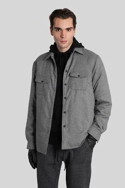 Mc2 Saint Barth Chalet Flannel Casual Jacket In Gray