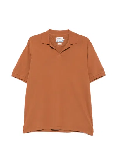 Mc2 Saint Barth Charles Logo-embroidered Polo Shirt In Brown