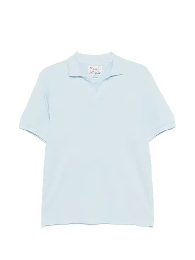 Mc2 Saint Barth Charles Logo-embroidered Polo Shirt In Blue