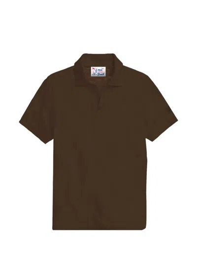 Mc2 Saint Barth Charles Piquet Polo T-shirt In Burgundy