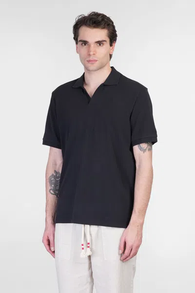 Mc2 Saint Barth Charles Polo In Black Cotton