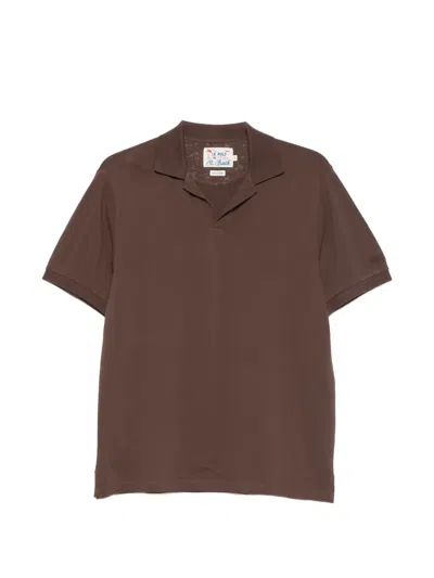 Mc2 Saint Barth Charles Short-sleeve Polo Shirt In Brown