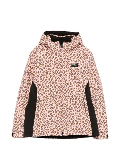 Mc2 Saint Barth Chavanette Leopard-print Ski Jacket In Black