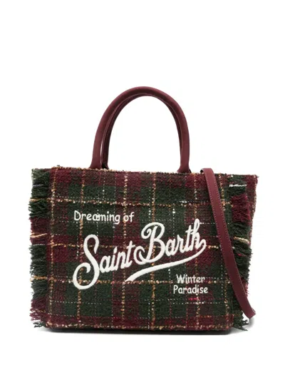 Mc2 Saint Barth Check Fringed Tote Bag In Multi